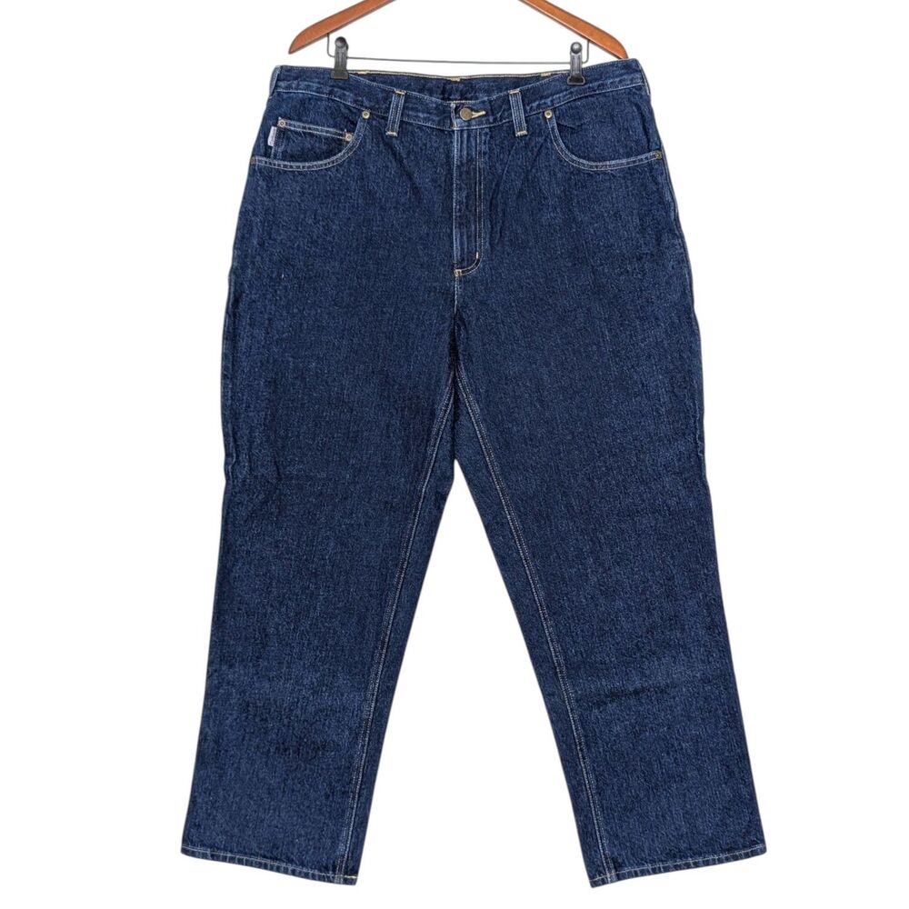 NWOT Carhartt 38x30 Jeans Relaxed Straight Denim Pants Cotton Dark Wash Rugged